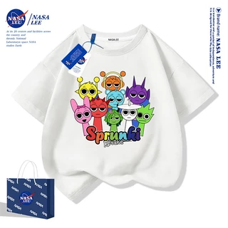【48 ชั่วโมงจัดส่ง】NASA กางเกงขาสั้นเด็กผู้ชายสีสันสดใส ลายกล่องดนตรีสไตล์สปริงกี้ รุ่นใหม่ปี 2025 เหมาะสำหรับฤดูร้อน