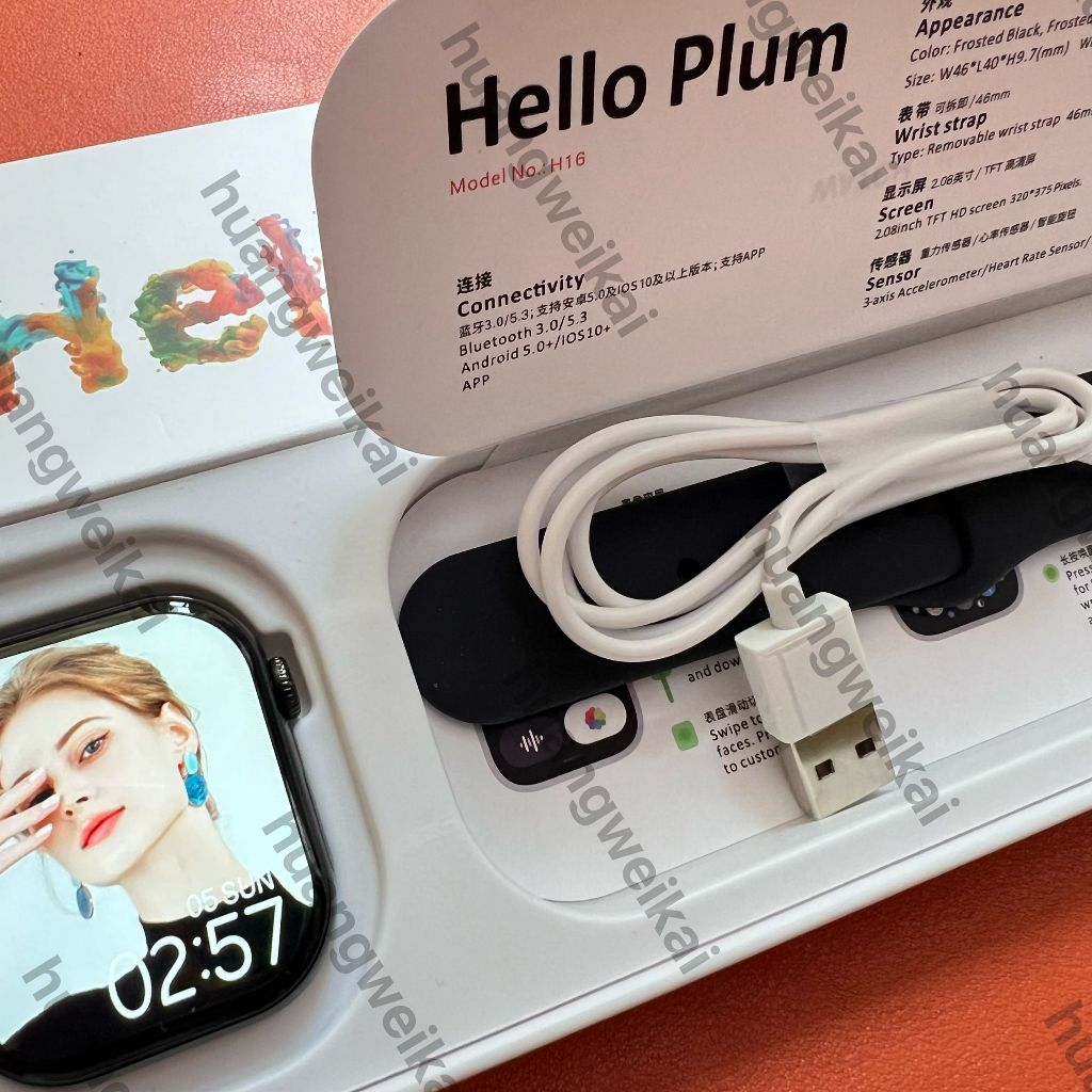 2025 Smart Watch hello h16 พร้อม deepseek hello plum Amoled 1GB ข้อความท้องถิ่นเพลง Photo Ablum สําห