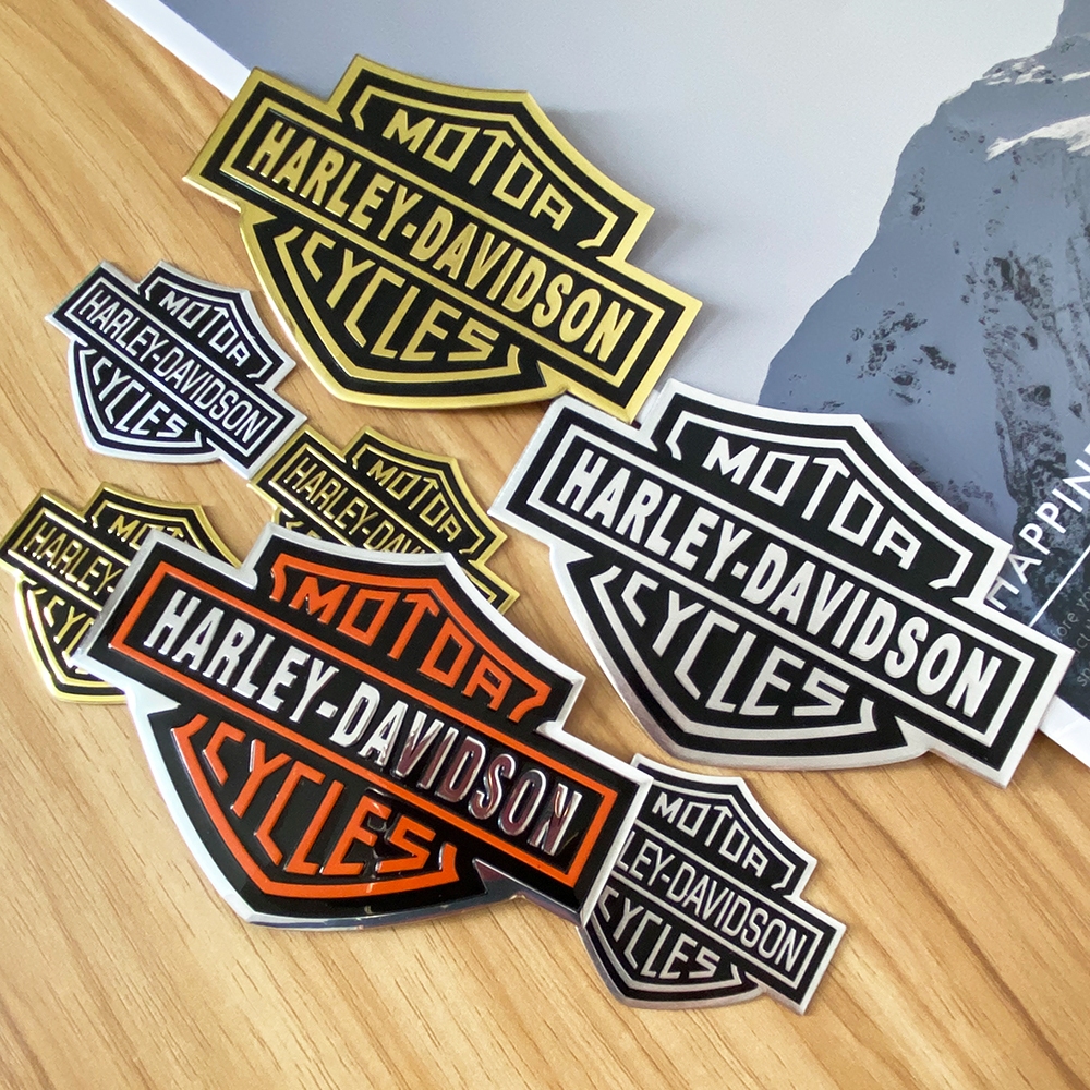 *พร้อมสต็อก* สติ๊กเกอร์อลูมิเนียมรถจักรยานยนต์สไตล์คลาสสิก Harley davidson อุปกรณ์เสริมโลโก้สติกเกอร์ตกแต่ง