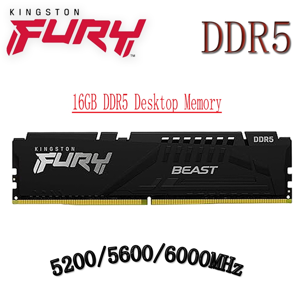 Kingston Fury Beast DDR5 RAM 16GB DDR5 5200/5600/6000MHz หน่วยความจําเดสก์ท็อป CL40 คอมพิวเตอร์ RAM