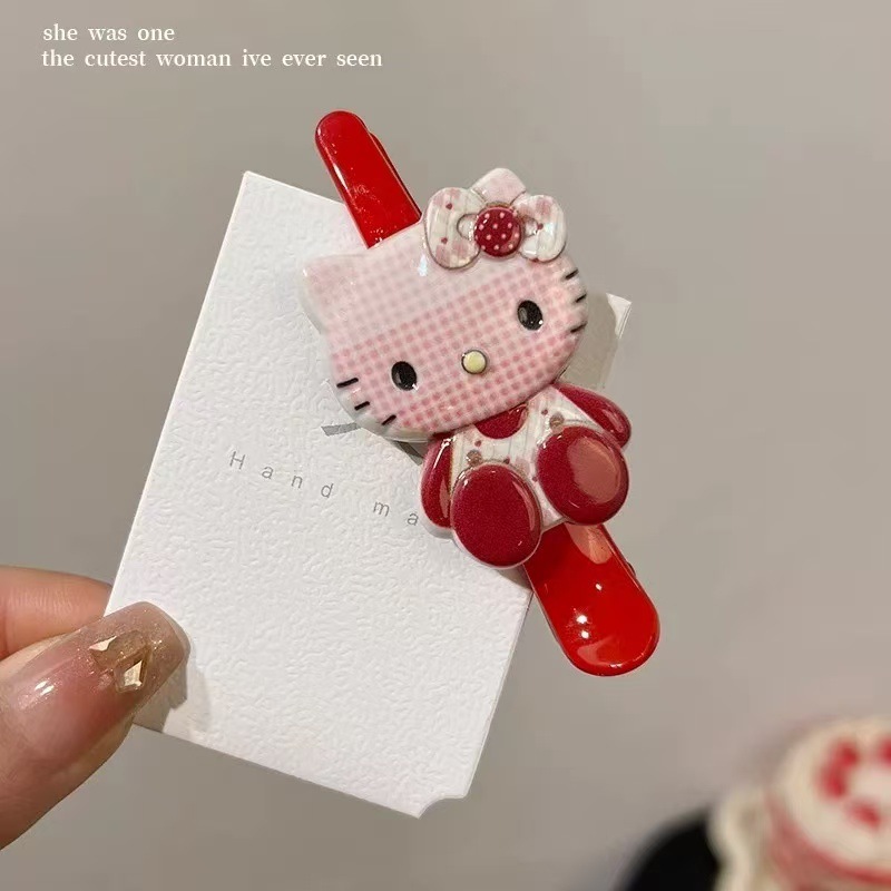 ในไทย💖กิ๊บติดผมปการ์ตูนคิตตี้น่ารักสีแดงขนาดเล็กเครื่องประดับผมและนักเรียน2024ใหม่coolcolor.th - รูปที่ 4