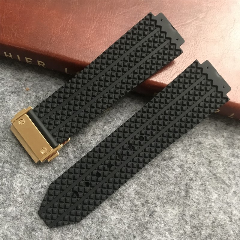 เหมาะสําหรับ Hengbao HUBLOT Yushi Classic Fusion|บิ๊กระเบิดสายนาฬิกายางชาย25x18มมสร้อยข้อมือนูน