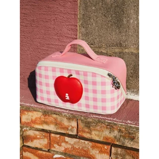 Tagi. Apple Cosmetic Bag กระเป๋าเครื่องสำอาง ผ้าเดนิม แบบพกพา กันน้ำ น่ารักสำหรับการเดินทาง คริสมาส