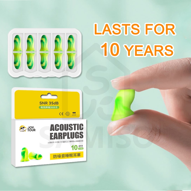 ที่อุดหูโฟมนุ่มพิเศษ 10 ชิ้นพร้อมเคสสําหรับการนอนหลับการยกเลิกเสียงรบกวนการเดินทางทํางานคอนเสิร์ตและการเรียนรู