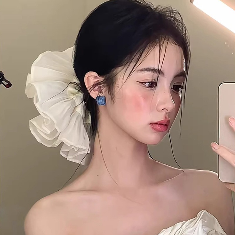 [Jewbeauty]ผ้าตาข่ายทรัมเป็ตขนาดใหญ่ Scrunchie ความรู้สึกขั้นสูงขนาดใหญ่โรคกรันชี่แฟชั่นพร็อพอุปกรณ์ผมผู้หญิง