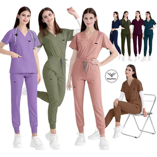 🔥พร้อมส่งค่ะ🔥 ชุดสครับ ชุดพยาบาล (เสื้อ+กางเกง) 42122