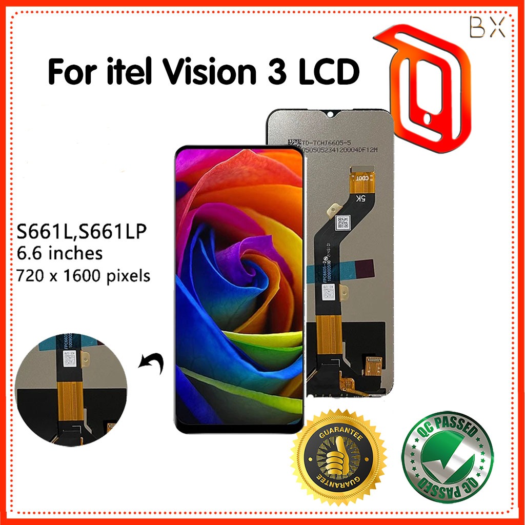 สําหรับ itel Vision 3 S661L S661LP จอแสดงผล LCD Touch Screen Digitizer แผงประกอบเปลี่ยน