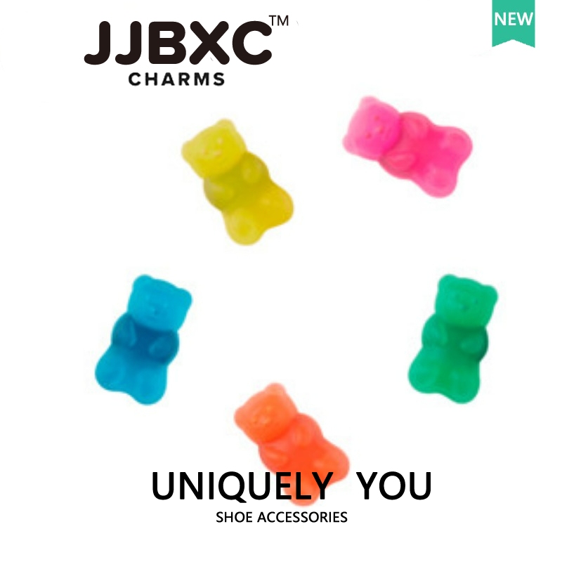 JJBXC ตัวติดรองเท้า charm หัวเข็มขัดลาย Candy Bear น่ารัก สำหรับตกแต่งรองเท้าแฟชั่น อุปกรณ์ตกแต่งรองเท้า
