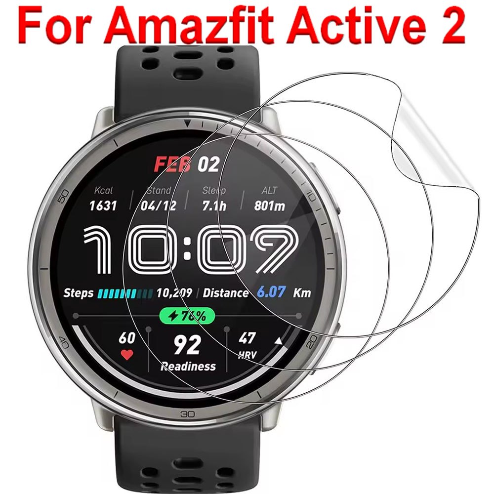 3 ชิ้น Ultra-thin โปร่งใส Hydrogel ฟิล์มสําหรับ Amazfit Active 2 Anti-scratch นาฬิกาป้องกันฟิล์มป้องกันหน้าจอสําหรับ Huami Amazfit Active 2 นาฬิกาอุปกรณ์เสริม