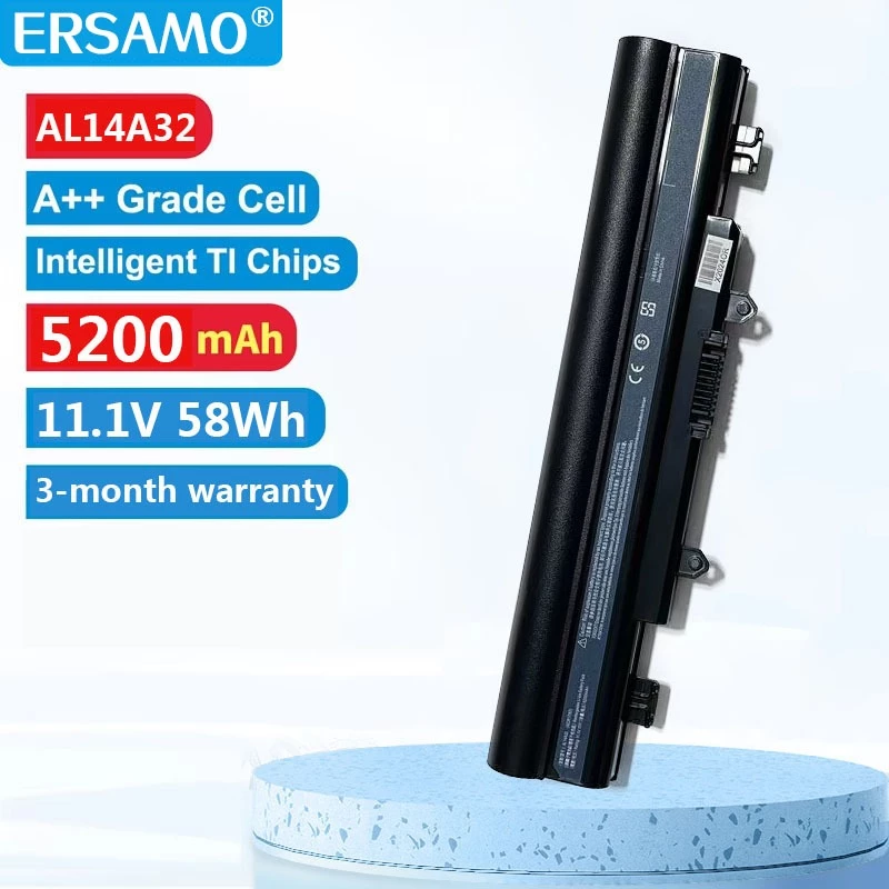 แบตเตอรี่แล็ปท็อป AL14A32 ใช้งานร่วมกับ Acer Aspire E5-411 E5-421 E5-471 E5-571 V3-472 V3-572 V5-572