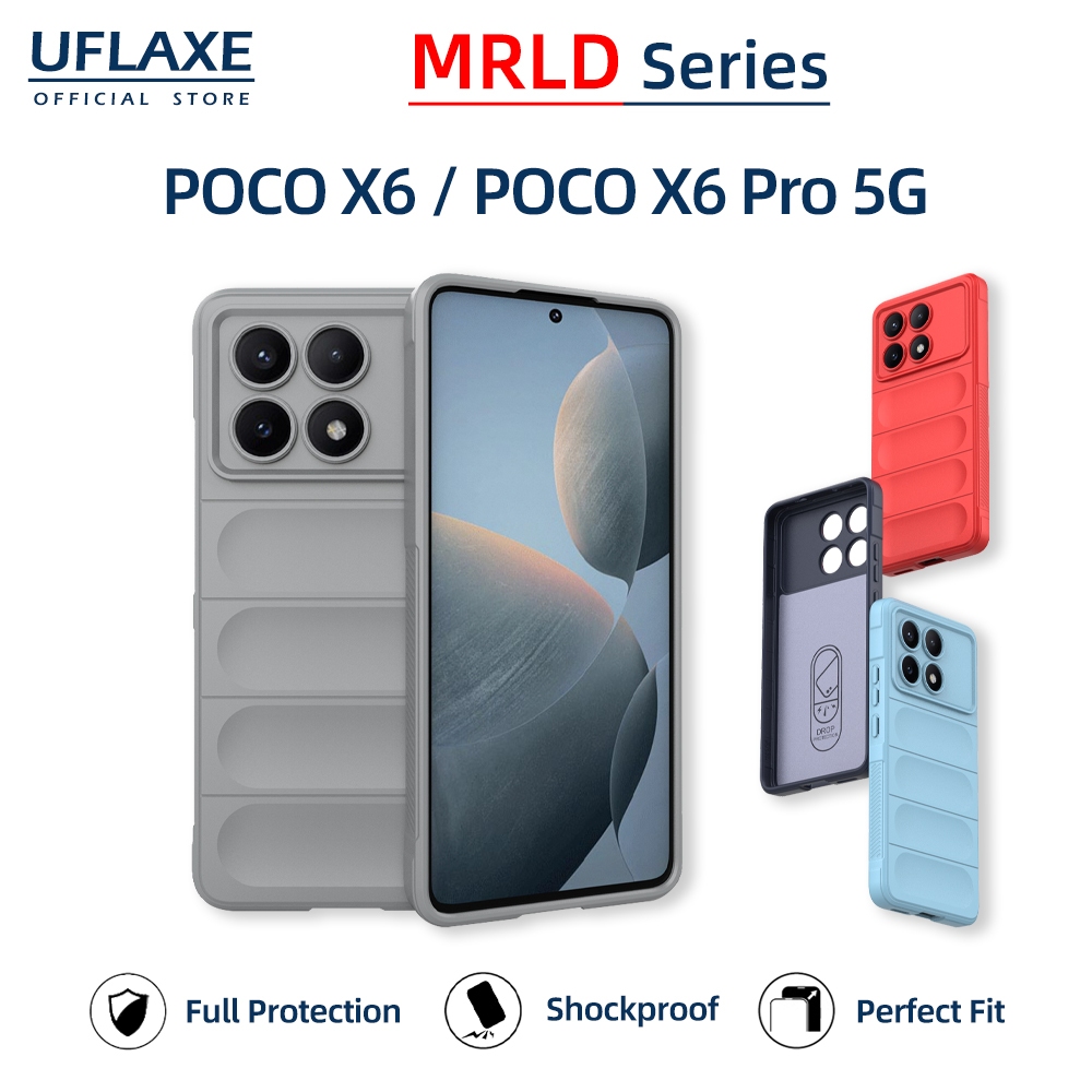UFLAXE MRLD - เคส Xiaomi POCO X6 / POCO X6 Pro 5G - เคสกันกระแทกแบบนิ่ม | เคสโทรศัพท์ทนทาน กันลื่น ป้องกันรอยนิ้วมือ