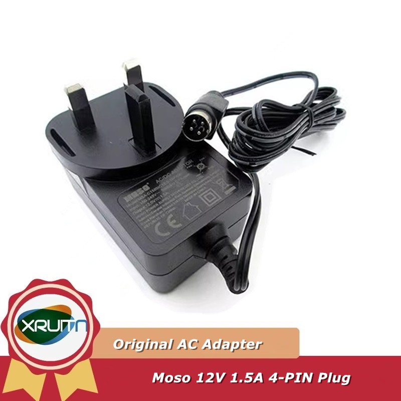 Original MOSO 12V 1.5A 18W 4-pin AC Adapter MSA-C1500IC12.0-18P-DE MSA-C1500IC12.0-18P-US MSA-C1500I