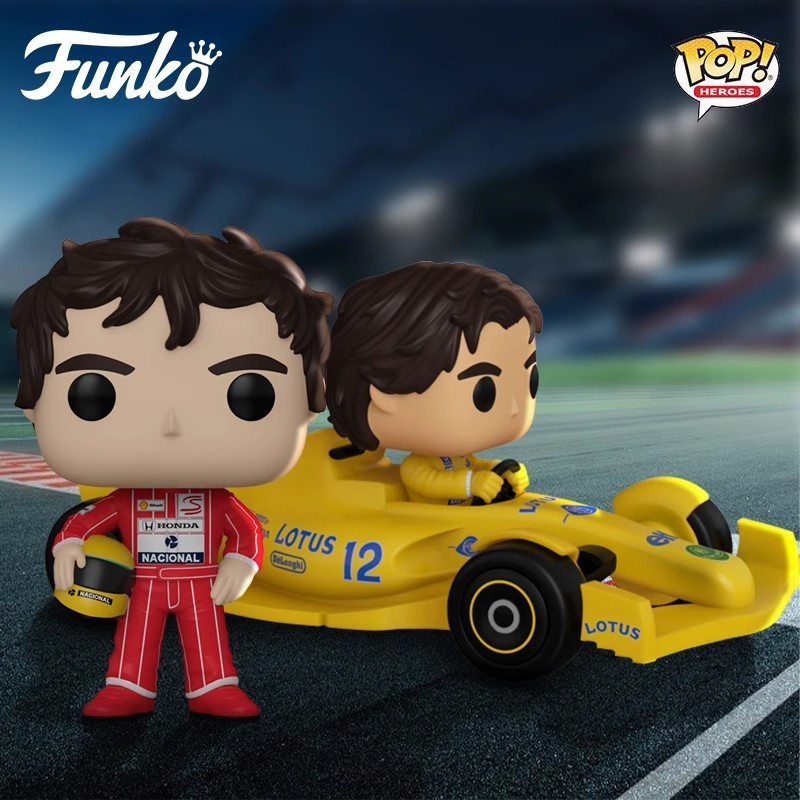 Funko Pop F1 ไดร์เวอร์แข่ง Rodas Ayrton Senna ชุดรถรุ่นดีลักซ์ตุ๊กตาโดยรอบ