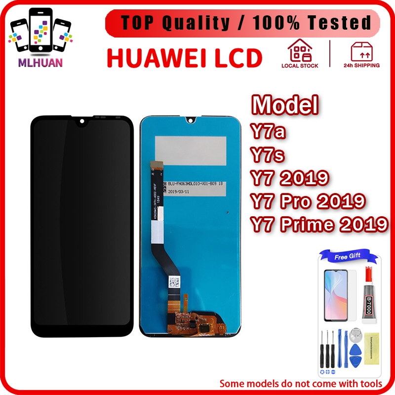 เหมาะสําหรับชุดประกอบหน้าจอ Huawei Y7A Y7S Y7 Pro จอแสดงผล LCD Y7 Prime หน้าจอรวมภายในและภายนอก