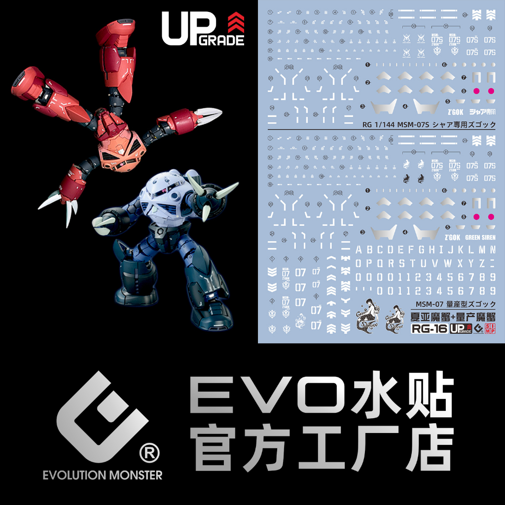 EVO RG 1/144 RG16 ZGOK ZAKU 2 รูปลอกสไลด์น้ํา EVORG013