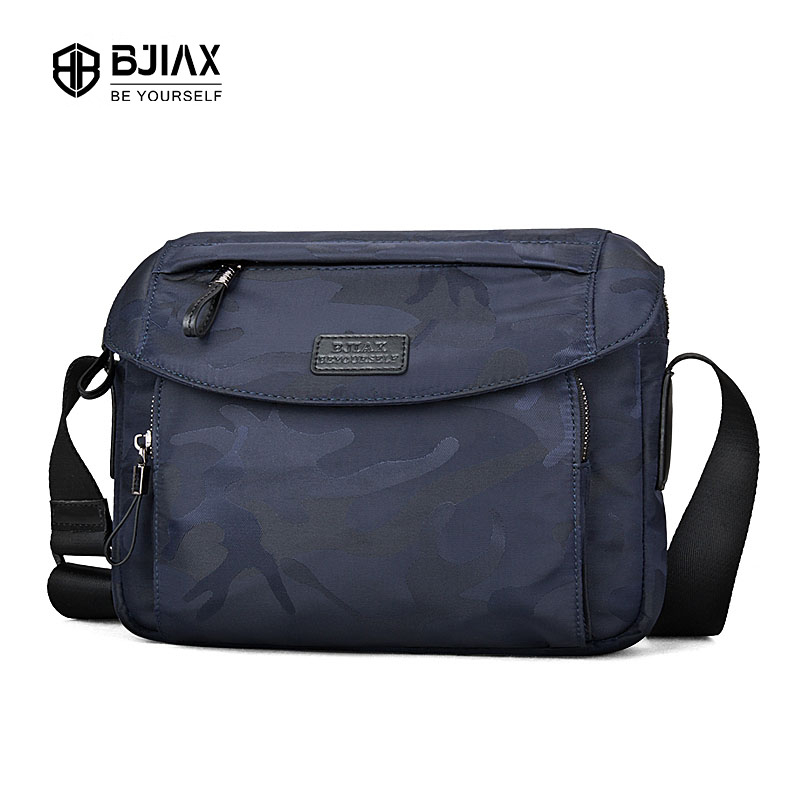 BJIAX A4 กระดาษแนวนอนกระเป๋าสะพายผู้ชายความจุขนาดใหญ่