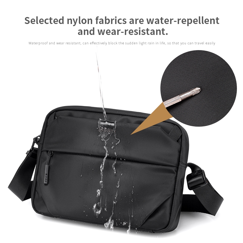 BJIAX กระเป๋าสะพายผู้ชายแฟชั่นน้ําหนักเบา Commuting Casual Men Bag แบบพกพา