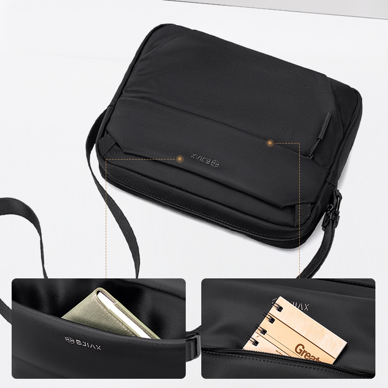BJIAX กระเป๋าสะพายผู้ชายแฟชั่นน้ําหนักเบา Commuting Casual Men Bag แบบพกพา
