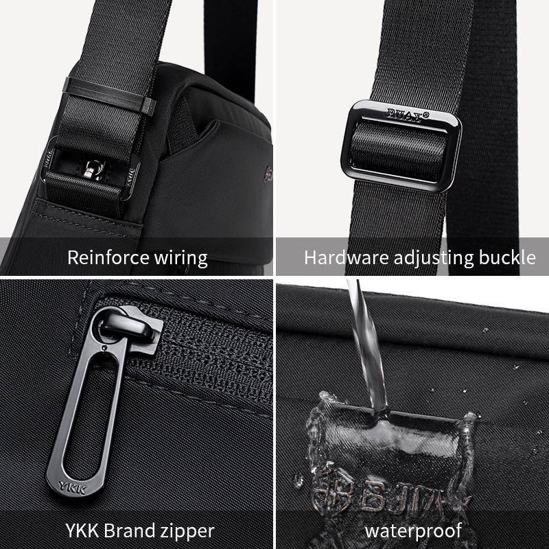 BJIAX กระเป๋าสะพายผู้ชายแฟชั่นน้ําหนักเบา Commuting Casual Men Bag แบบพกพา