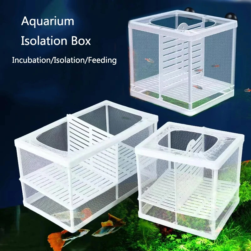 พลาสติก Aquarium Fish Breeding กล่องแยกถังปลา Aquarium Breeder Hatching Incubator ถังปลา Isolator Feeding อุปกรณ์เสริมถังปลาปลา Incubator กล่องตาข่ายปลาเด็กและเยาวชน Se