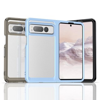 เคสโทรศัพท์แบบใสสําหรับ Google Pixel Fold Case เคสด้านหลังแบบใสป้องกันสีสันสดใส
