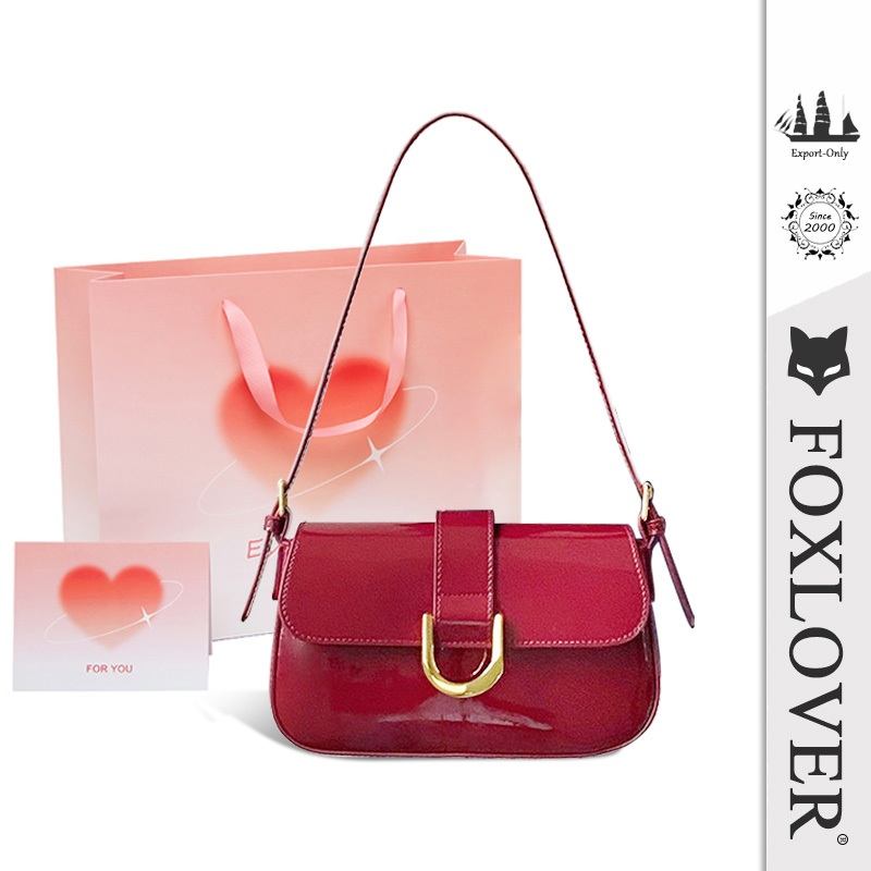 FOXLOVER Shoulder Bag กระเป๋าสะพายสําหรับผู้หญิง กระเป๋าโทรศัพท์มือถือ กระเป๋าสะพายไหล่ หนัง PU