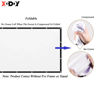 XGODY ฉากโปรเจคเตอร์ HD ฉากผนัง 4K ขนาด 100 นิ้ว