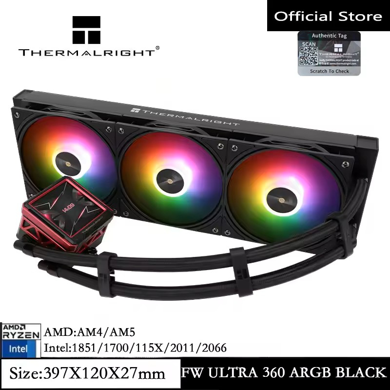 Thermalright FROZEN WARFRAME 360 ULTRA CPU Liquid Cooler หม้อน้ําเย็น 2.88 นิ้วจอแสดงผล LCD หน้าจอที่กําหนดเองสําหรับ AMD AM4/AM5 Intel 1150/1156/1200/1700/2011