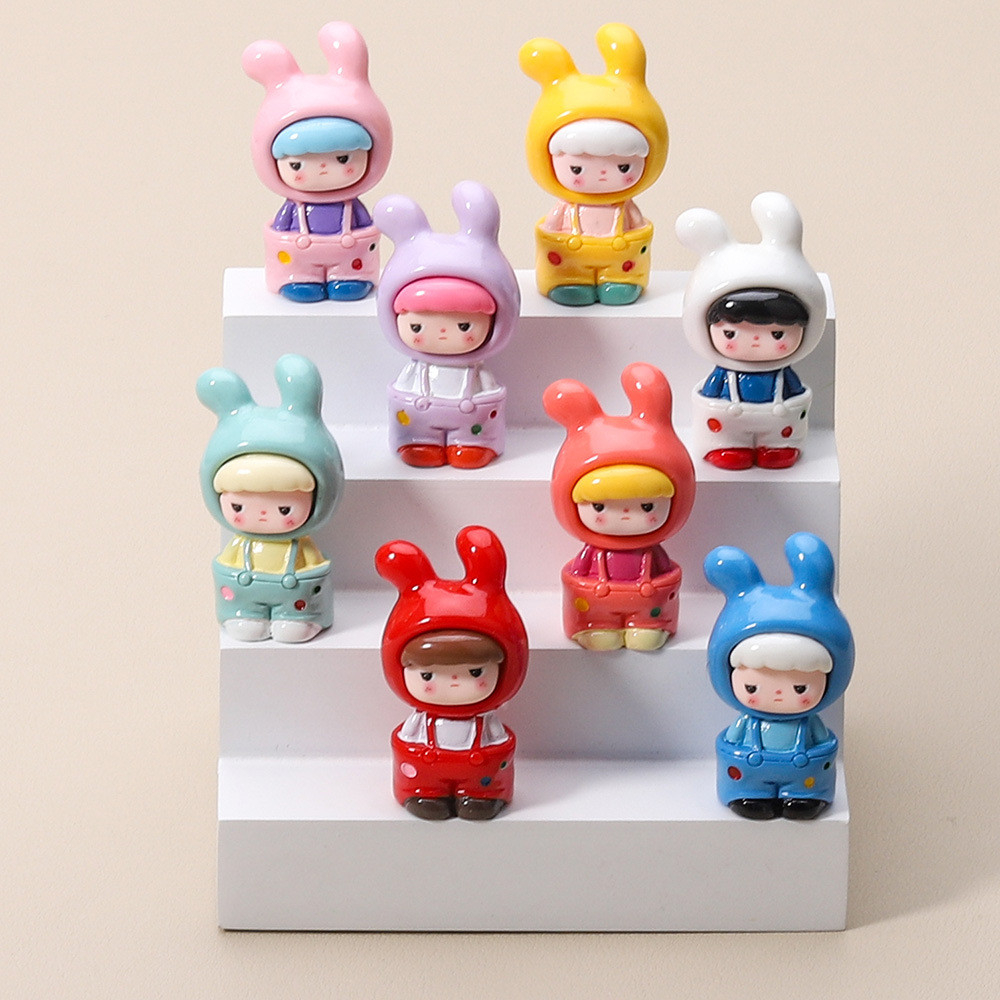 8ชิ้นน่ารักกระต่ายเด็กเรซิ่นเสน่ห์สําหรับ ทําเอง (12-571)