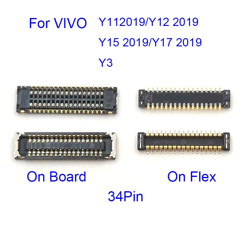 2-10 ชิ้นสําหรับ VIVO Y11 2019 / Y12 2019 / Y15 2019 / Y17 2019 / Y3 ปลั๊กบนบอร์ดบน Flex 34Pin จอแสดงผล LCD หน้าจอ Connector MainBoard FPC