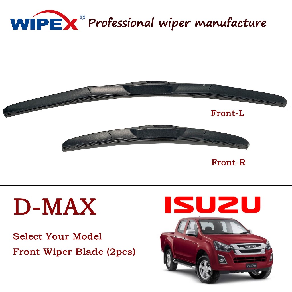 (เลือกรุ่นของคุณ) ชุดใบปัดน้ําฝน ISUZU DMAX/คู่สําหรับ 2002-2025 D-MAX DMX AT/MT Pickup Car Front Window Wipers (แบบซิลิโคนไฮบริด)