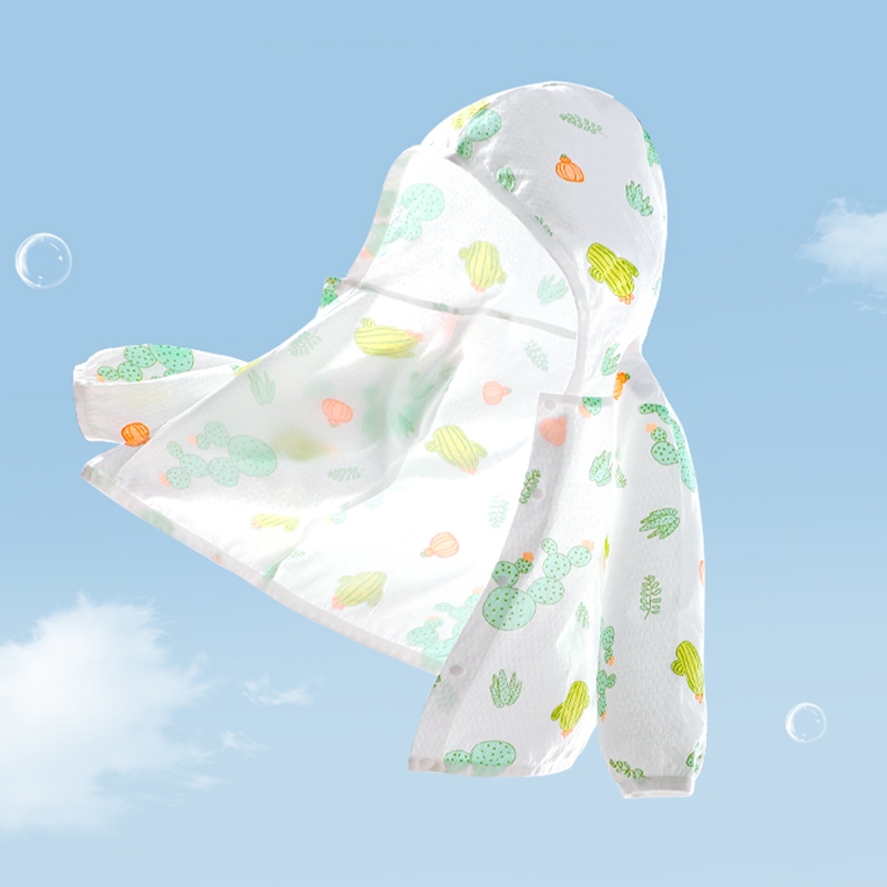 เสื้อกันแดดทารก เนื้อผ้าฝ้าย 100% บางเบาระบายอากาศดี เหมาะสำหรับเด็กทารกและเด็กเล็ก - รูปที่ 2