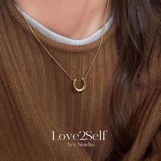 Love2Self X065 Minimalist สแตนเลส U รูปร่างม้ารองเท้าสร้อยคอผู้หญิง Non Tarnish สร้อยคอ