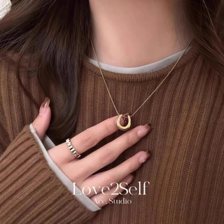 Love2Self X065 Minimalist สแตนเลส U รูปร่างม้ารองเท้าสร้อยคอผู้หญิง Non Tarnish สร้อยคอ
