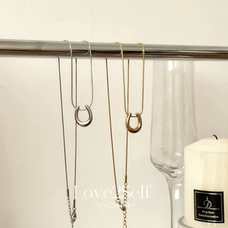 Love2Self X065 Minimalist สแตนเลส U รูปร่างม้ารองเท้าสร้อยคอผู้หญิง Non Tarnish สร้อยคอ