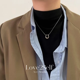 Love2Self X065 Minimalist สแตนเลส U รูปร่างม้ารองเท้าสร้อยคอผู้หญิง Non Tarnish สร้อยคอ