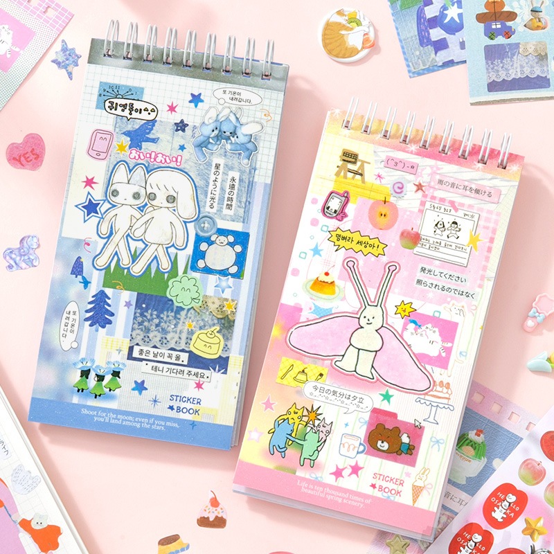 โอยา | Coil Cut Film Sticker Book ins Cute Material Handbook Sticker Book Mobile Phone Back Card diy สติ๊กเกอร์ตกแต่ง