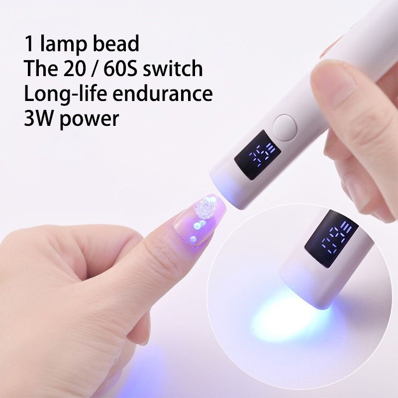 Ur น้ําตาล 3W UV LED โคมไฟเล็บแบบพกพา Salon Quick Dry USB เครื่องเป่าเล็บเครื่องสําหรับ Curing All เล็บเจลชาร์จบ้าน Phototherapy เครื่องมือ