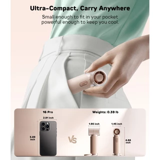 Wsken 5 ความเร็ว มือถือ พัดลมพกพา กันน้ำ พัดลมไร้สาย 10H High Speed Powered Pocket Fan 3000mAh ชาร์จไฟได้ Portable Handheld Fan USB ชาร พัดลมไอเย็น