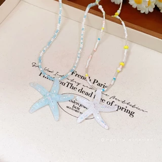 [Jewbeauty]สร้อยคอปลาดาวโดปามีนแสงหรูหราบรรยากาศเฉพาะกลุ่มรู้สึกกระดูกไหปลาร้าโซ่สไตล์วันหยุดริมทะเลเครื่องประดับแฟชั่นผู้หญิง