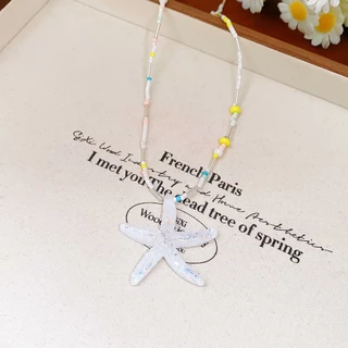 [Jewbeauty]สร้อยคอปลาดาวโดปามีนแสงหรูหราบรรยากาศเฉพาะกลุ่มรู้สึกกระดูกไหปลาร้าโซ่สไตล์วันหยุดริมทะเลเครื่องประดับแฟชั่นผู้หญิง