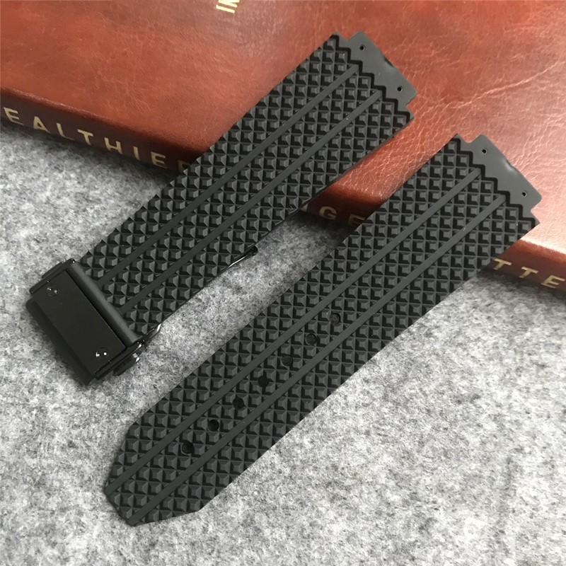 เหมาะสําหรับ Hengbao สายนาฬิกาชายยาง HUBLOT Hengbao/UBLOT ระเบิดสายนาฬิกาซิลิโคน 25 * 19 มม.