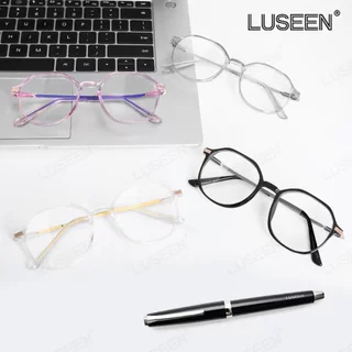 LUSEEN แว่นตากรองแสงและเปลี่ยนสีได้ สำหรับผู้หญิง ผู้ชาย ทรงกลม กรอบเต็ม รุ่น AG2257