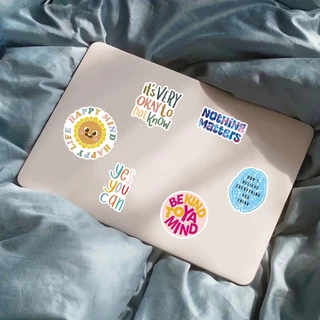 สติกเกอร์ธีมสุขภาพจิต 100 ชิ้นสําหรับเคสโทรศัพท์สเก็ตบอร์ดรถสติกเกอร์ Graffiti กันน้ําสร้างสรรค์เด็ก DIY