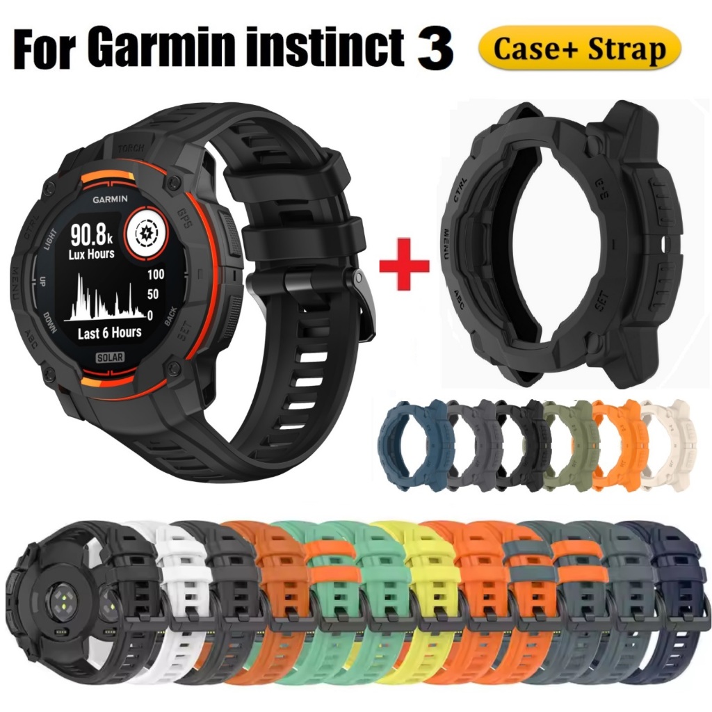 Compatible For Garmin instinct 3 Strap Case Outdoor Sports สาย Garmin instinct 3 Case Shockproof Pro
