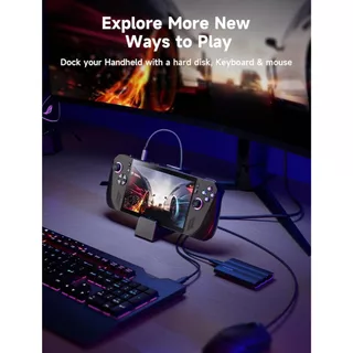 JSAUX 6-in-1 Docking Station Dock สำหรับ ROG Ally X/ROG Ally/ROG Xbox Ally/Steam Deck/Legion Go S, Dock USB-A & USB-C 3.2 Gen 1, 100W ชาร์จ - HB0609B