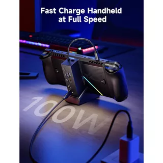 JSAUX 6-in-1 Docking Station Dock สำหรับ ROG Ally X/ROG Ally/ROG Xbox Ally/Steam Deck/Legion Go S, Dock USB-A & USB-C 3.2 Gen 1, 100W ชาร์จ - HB0609B