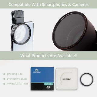 Lightdow Soft White Filter - ฟิลเตอร์เลนส์นุ่มสีขาว 1/4 สําหรับ 49-82 มม. สร้าง Dreamy Portraits & Landscape