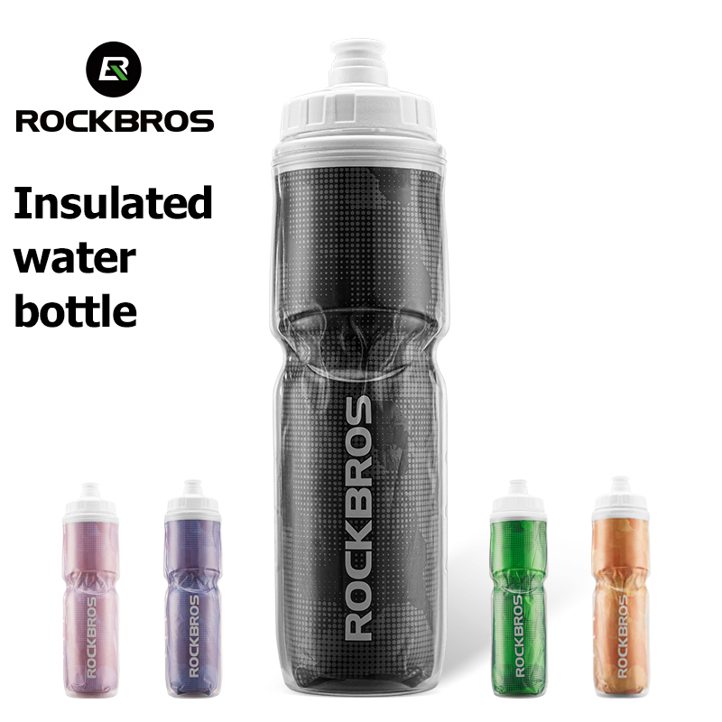【TH Delivery】ROCKBROS ขวดน้ํา มีฉนวนกันความร้อน 670 มล. อุปกรณ์เสริม สําหรับจักรยานเสือภูเขา