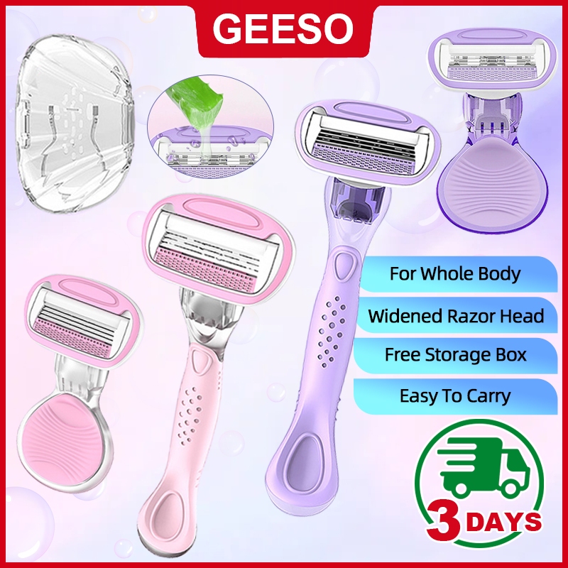 GEESO Intimate Grooming Razors โกนขนผู้หญิง เครื่องโกนขนรักแร้ มีดกําจัดขน กําจัดขนไม่เจ็บปวด ไม่เหลือรอยดำ กำจัดขนรักแร้ for Women's Razor 女士刮毛刀
